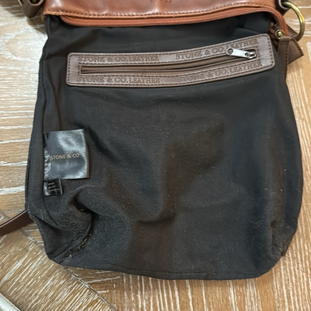 Stone And  Leather Brown Leather Crossbody Bag - Picture 11 of 16
